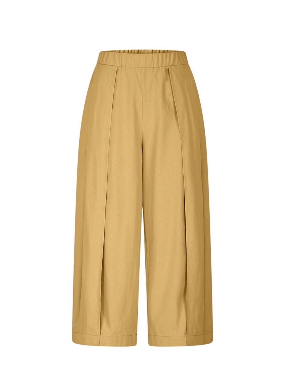 Elastic Waist Wide-Leg Pants in Mustard